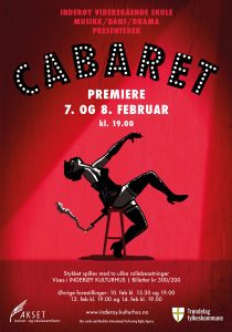 Illustrasjon og design til plakat for musikalen «Cabaret» på Inderøy videregående skole, 2019